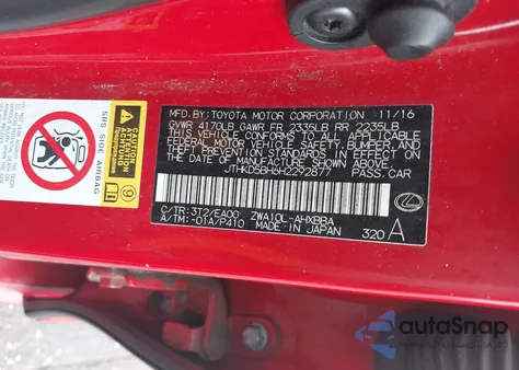 2017 Lexus Ct 200H from USA, damaged, VIN JTHKD5BH6H2292877